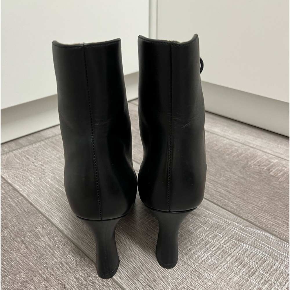 Nine West black leather lace up booties, pointed toe, women size 5 - Picture 7 of 12